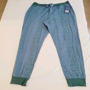 Life Is Good Sleep Pants Womens XL Green Jogger Winter Wonderland Pajama Lounge